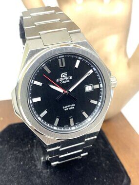 Casio Men's Watch EFB108D-1AV Edifice Analog Quartz Black Dial Steel 5664 42mm